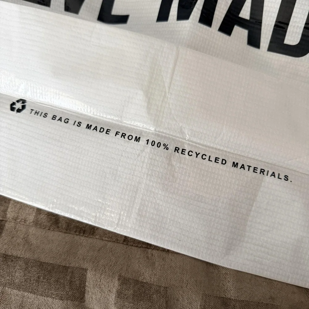 Steve‎ Madden Tote Bag Womens XL White Logo Reusable Recycled Shopper Carryall